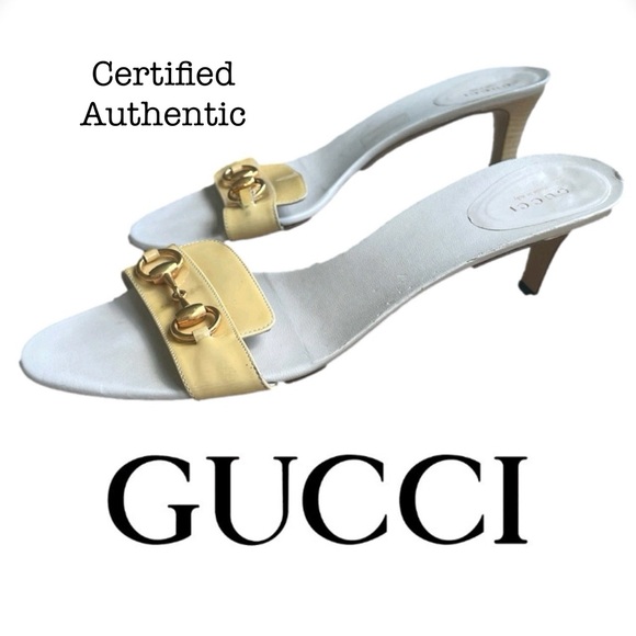 Gucci Yellow Horsebit Yellow Patent Leather Low Heel Gambit Sandals - Picture 13 of 13